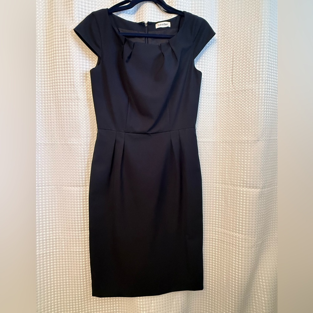 Calvin Klein Classic Navy Blue Midi Dress